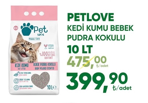 Petlove Kedi Kumu Bebek Pudra Kokulu 10 Lt