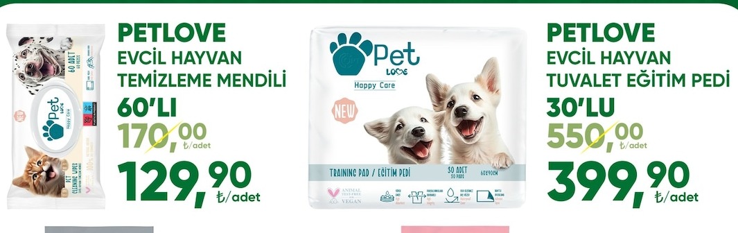 Petlove Evcil Hayvan Temizleme Mendili 60'Li