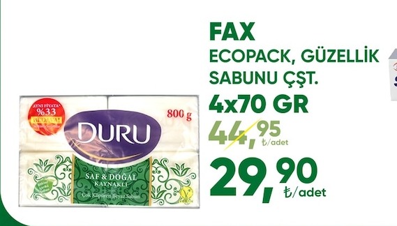 Fax Ecopack Güzellik Sabunu Çeşitleri 4X70 Gr