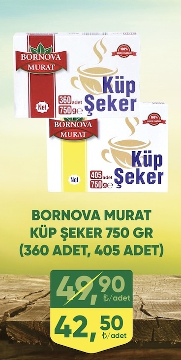 Bornova Murat Küp Şeker 750 Gr (360 Adet, 405 Adet)