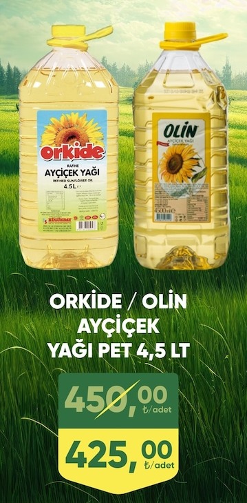Orkide / Olin Ayçiçek Yağı Pet 4,5 Lt