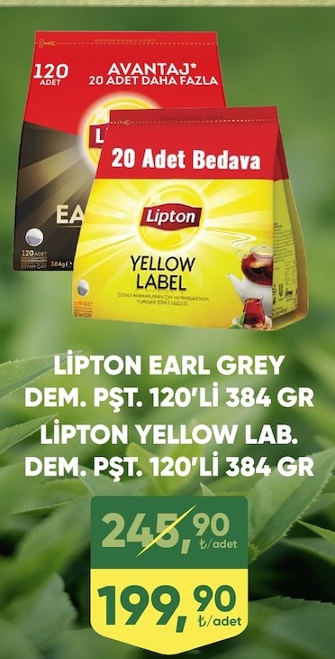 Lipton Earl Grey Dem. Pşt. 120'Li 384 Gr
