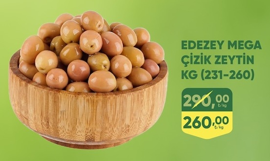 Edezy Mega Çizik Zeytin Kg (231-260)