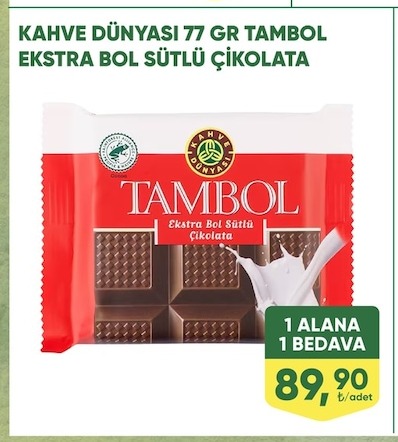 Kahve Dünyası Tambol Ekstra Bol Sütlü Çikolata 77 Gr