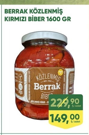 Berrak Közlenmiş Kırmızı Biber 1600 Gr