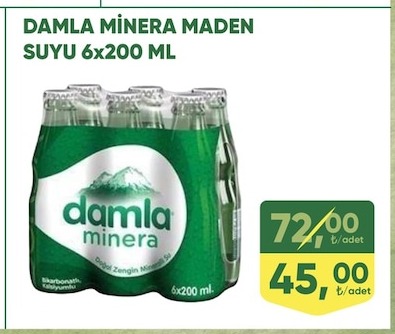 Damla Minera Maden Suyu 6X200 Ml