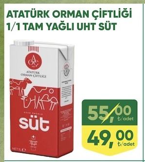 Atatürk Orman Çiftliği 1/1 Tam Yağlı Uht Süt