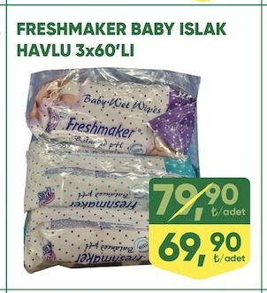 Freshmaker Baby Islak Havlu 3X60'Lı