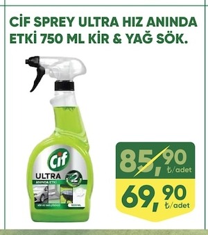 Cif Sprey Ultra Hız Anında Etki 750 Ml Kir & Yağ Sök