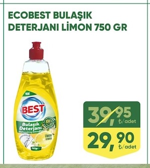 Ecobest Bulaşik Deterjani Limon 750 Gr