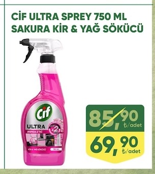Cif Ultra Sprey 750 Ml Sakura Kir & Yağ Sökücü