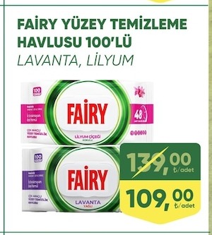 Fairy Yüzey Temizleme Havlusu 100'Lü Lavanta, Lilyum