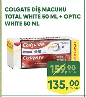Colgate Diş Macunu Total White 50 Ml + Optic White 50 Ml