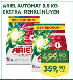 Ariel Automat 5,5 Kg Ekstra, Renkli Hijyen