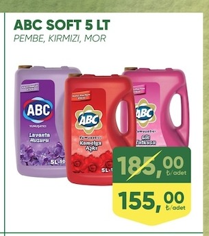 Abc Soft 5 Lt Pembe, Kirmizi, Mor Yumuşatıcı