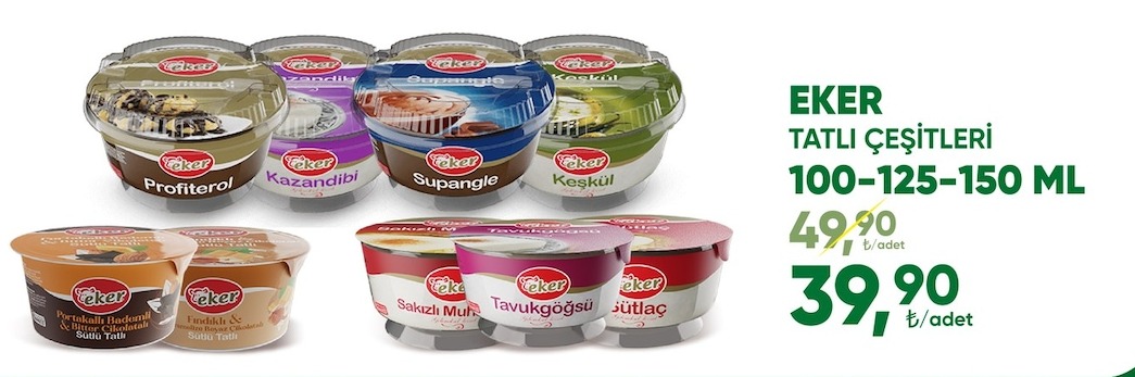 Eker Tatlı Çeşitleri 100-125-150 Ml