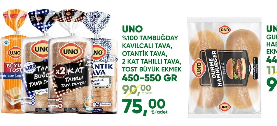 Uno Gurme Sandviç Büyük Susamli Ekmek 400Gr