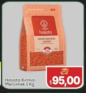 Hasata Kırmızı Mercimek 1 Kg.