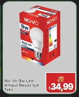 No-Vo 9W Led Ampul Beyaz Işık Tekli