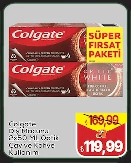 Colgate Diş Macunu 2X50 Ml. Optik Çay Ve Kahve Kullanım