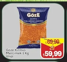 Göze Kırmızı Mercimek 1 Kg. İthal
