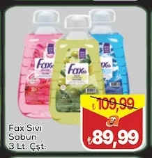 Fax Sıvı Sabun 3 Lt. Çşt.