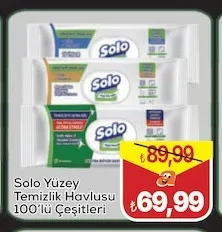 Solo Yüzey Temizlik Havlusu 100'Lü Çeşitleri