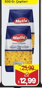 Mutlu Makarna 500 Gr. Çeşitleri