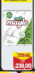 Süper Maylo Bamboo Tuvalet Kağıdı 40'Lı