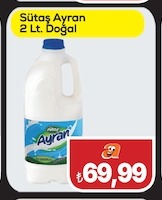 Sütaş Ayran 2 Lt Doğal