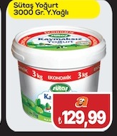 Sütaş Yoğurt 3000 Gr. Y.Yağlı