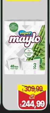 Süper Maylo Bambu 40 Rulo Tuvalet Kağıdı 3 Katlı