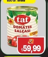 Tat Domates Salçası 830 Gr Teneke