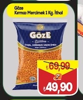 Göze Kırmızı Mercimek 1 Kg İthal