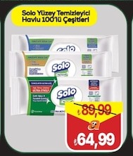Solo Yüzey Temizleyici Havlu 100'Lü Çeşitleri
