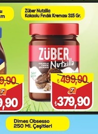 Züber Nutzilla Kakaolu Fındık Kreması 315 Gr.