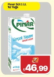 Pınar Süt 1 Lt. %1 Yağlı