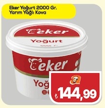 Eker Yoğurt 2000 Gr. Yarım Yağlı Kova