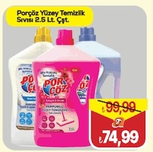 Porçöz Yüzey Temizlik Sıvısı 2.5 Lt. Çeşit.