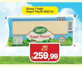 Sütaş T.Yağlı Kaşar Peynir 600Gr