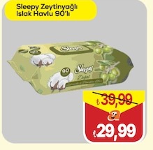 Sleepy Zeytinyağlı Islak Havlu 90'Lı