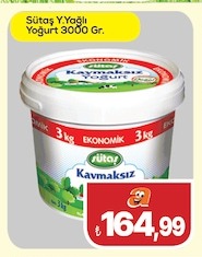 Sütaş Y.Yağlı Yoğurt 3000 Gr.