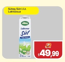 Sütaş Süt 1 Lt. Laktozsuz