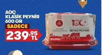 Aoç Klasik Peynir 600 Gr