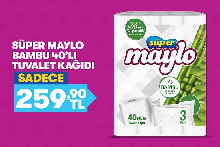 Süper Maylo Bambu 40'Lı Tuvalet Kağıdı