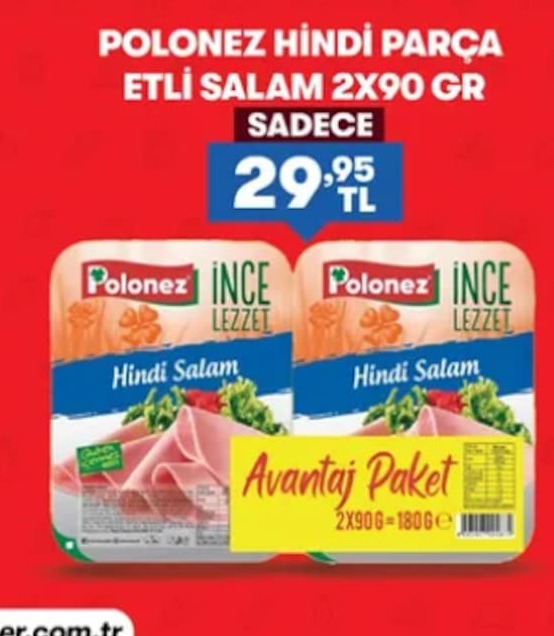 Polonez Hindi Parça Etli Salam 2X90 Gr