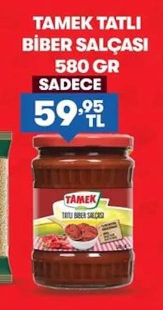 Tamek Tatlı Biber Salçası 580 Gr