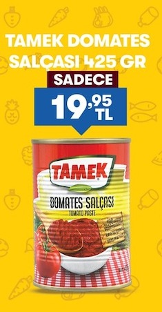 Tamek Domates Salçasi 425 Gr