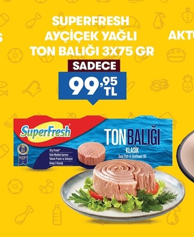 Superfresh Ayçiçek Yağli Ton Balığı 3X75 Gr