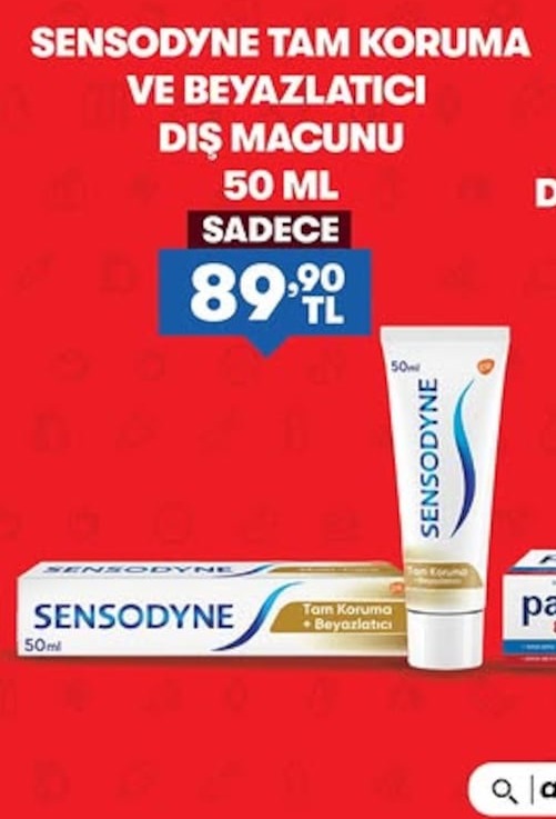 Sensodyne Tam Koruma Ve Beyazlatici Diş Macunu 50Ml